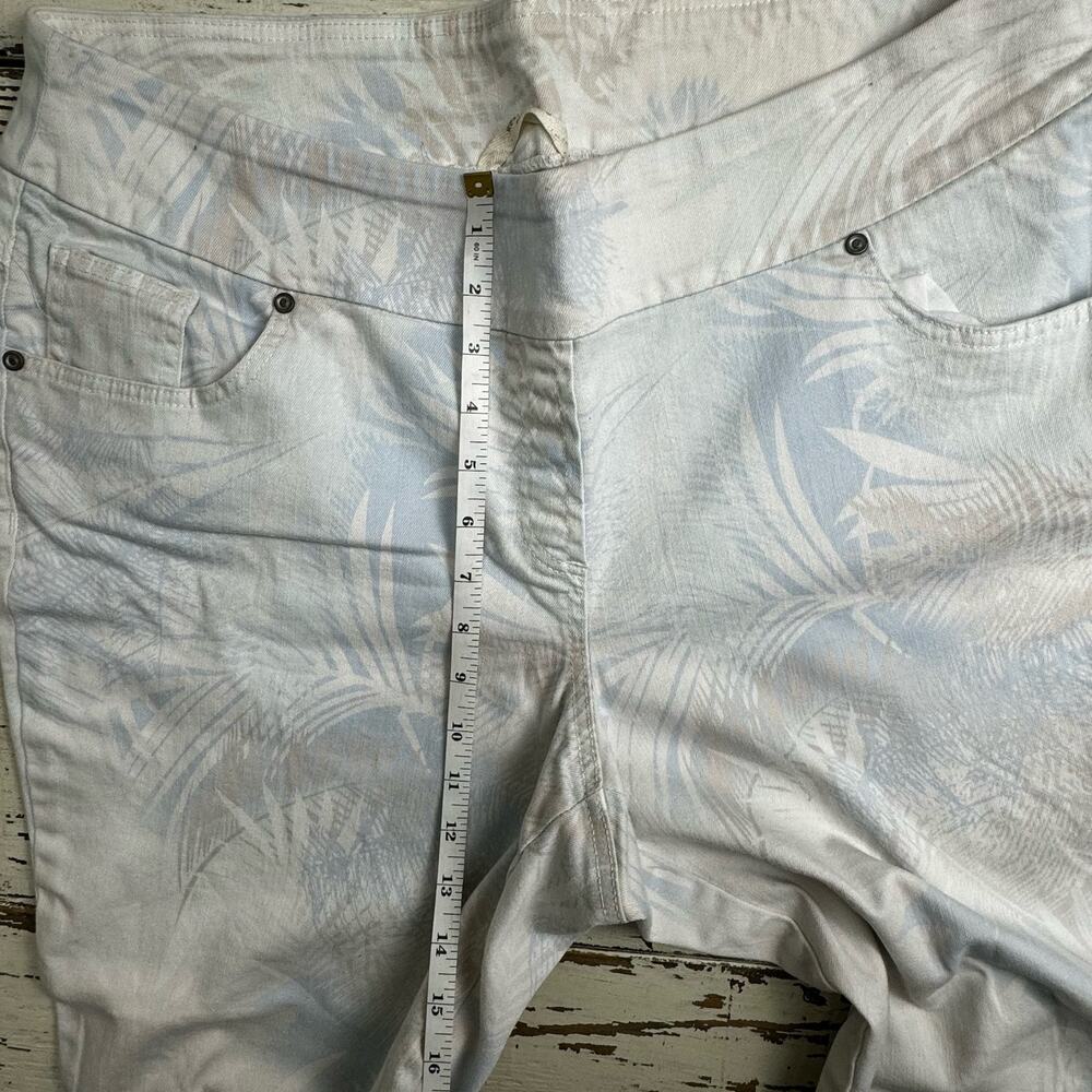 Westbound Tropical Leaf Printed Pants Sz 18W Cotton Blend Stretch Coastal Resort - Picture 6 of 9